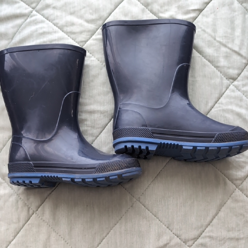 Kids Waterproof Boots - Black and Blue